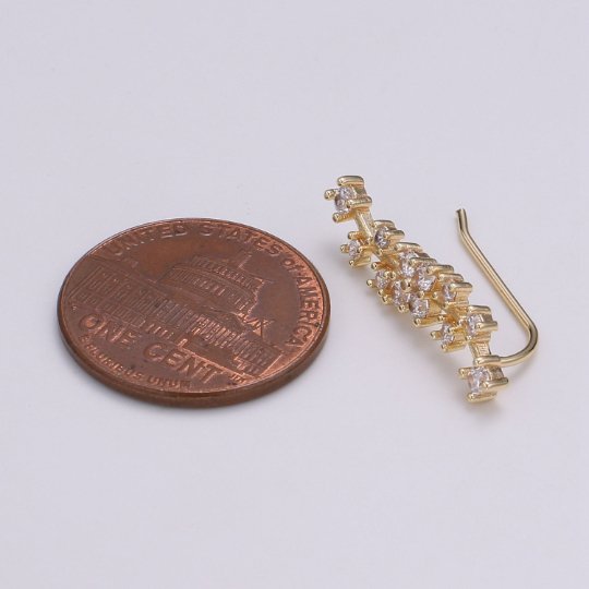 Minimalist Spring Bloom Ear Crawlers | Flower Ear Climbers | Bridesmaid Gift | Girlfriend Gift| Personalized Gift | Mother Day Gift P-007 - DLUXCA