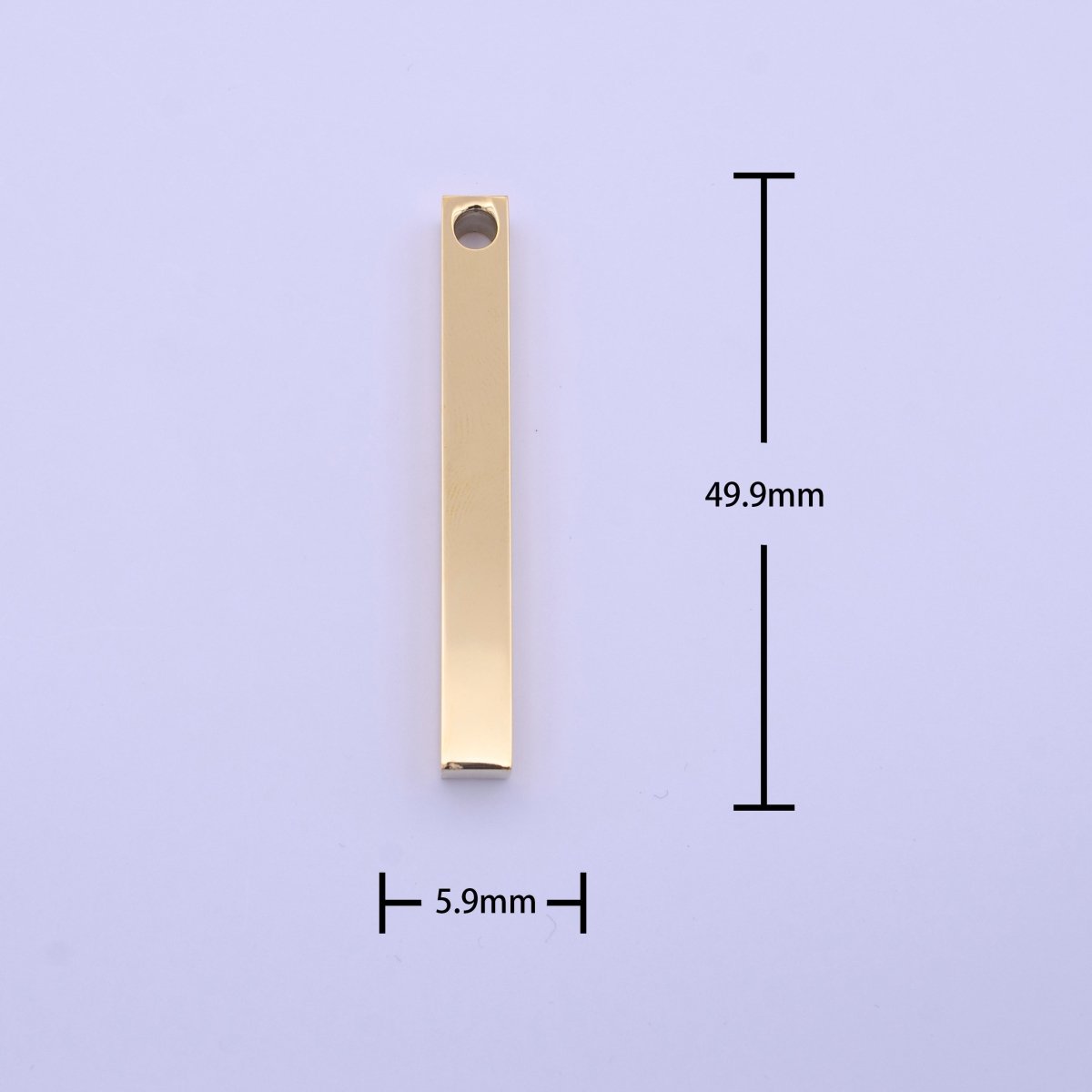 Minimalist Stainless Steel 50mm Tag Bar Pendant in Silver, Black, Gold J-017 J-048 X-669 - DLUXCA
