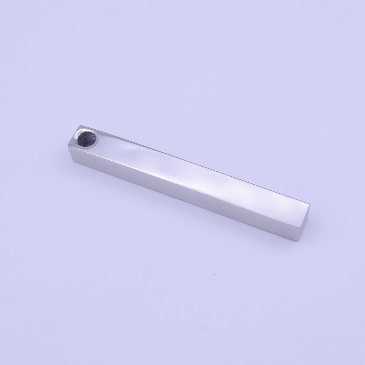 Minimalist Stainless Steel 50mm Tag Bar Pendant in Silver, Black, Gold J-017 J-048 X-669 - DLUXCA