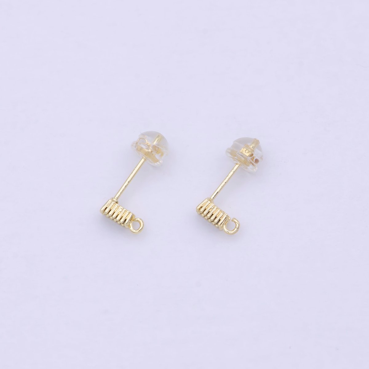 Minimalistic Black CZ Stud Chain Link Earrings, Small Stud Earrings, black Cz Earrings, Dainty Open Link Stud K-053 - DLUXCA