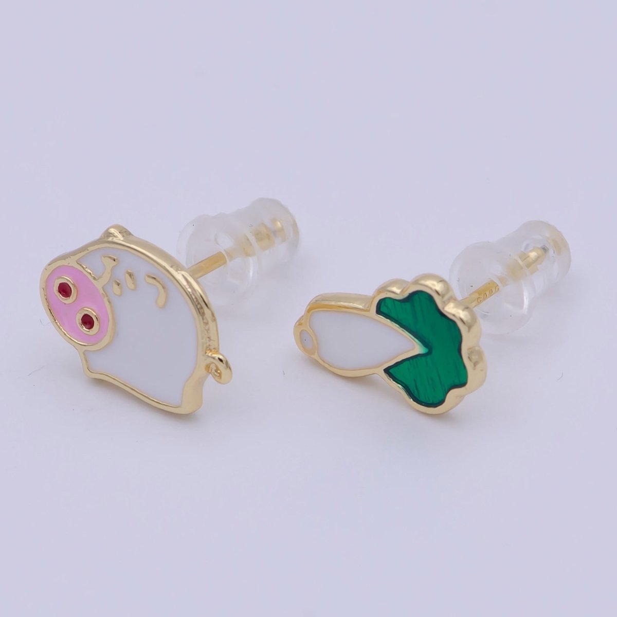 Mismatched Adorable Pig Earring Stud Set Cabbage Vegetable Stud Q-291 - DLUXCA