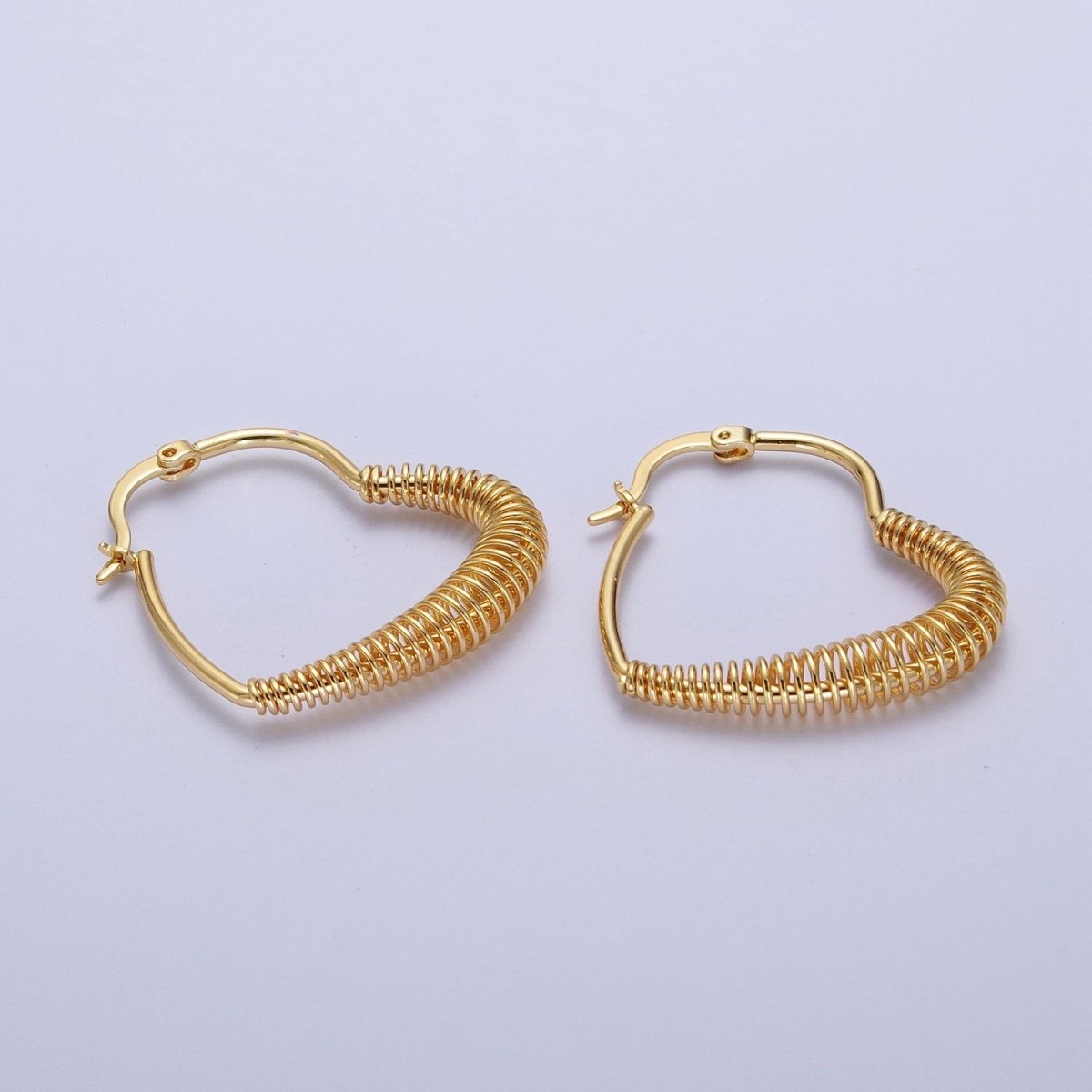 Modern Heart Shape Love Earring Large Statement Hoop Earrings Gold Heart Spiral Earring Q-188 - DLUXCA