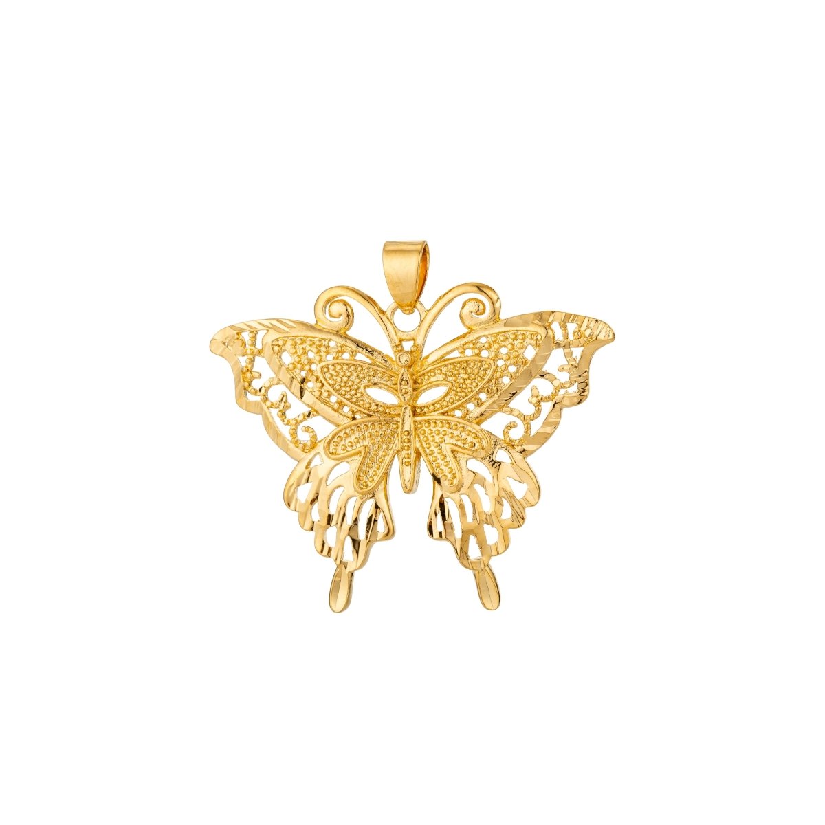 Monarch Butterfly Charm in 18k Gold Filled charm for Necklace Earring Jewelry Making H-820 - DLUXCA