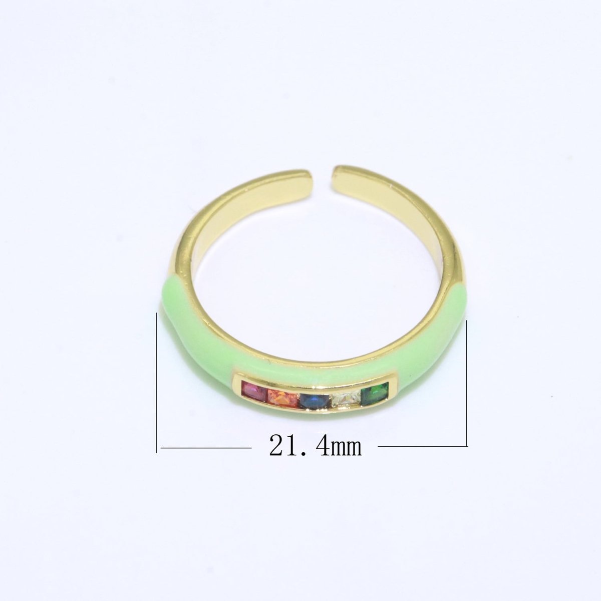 Multi Color Cz Ring Colorful Enamel Ring Open Adjustable in 14K Gold Filled S-110~S-119 - DLUXCA