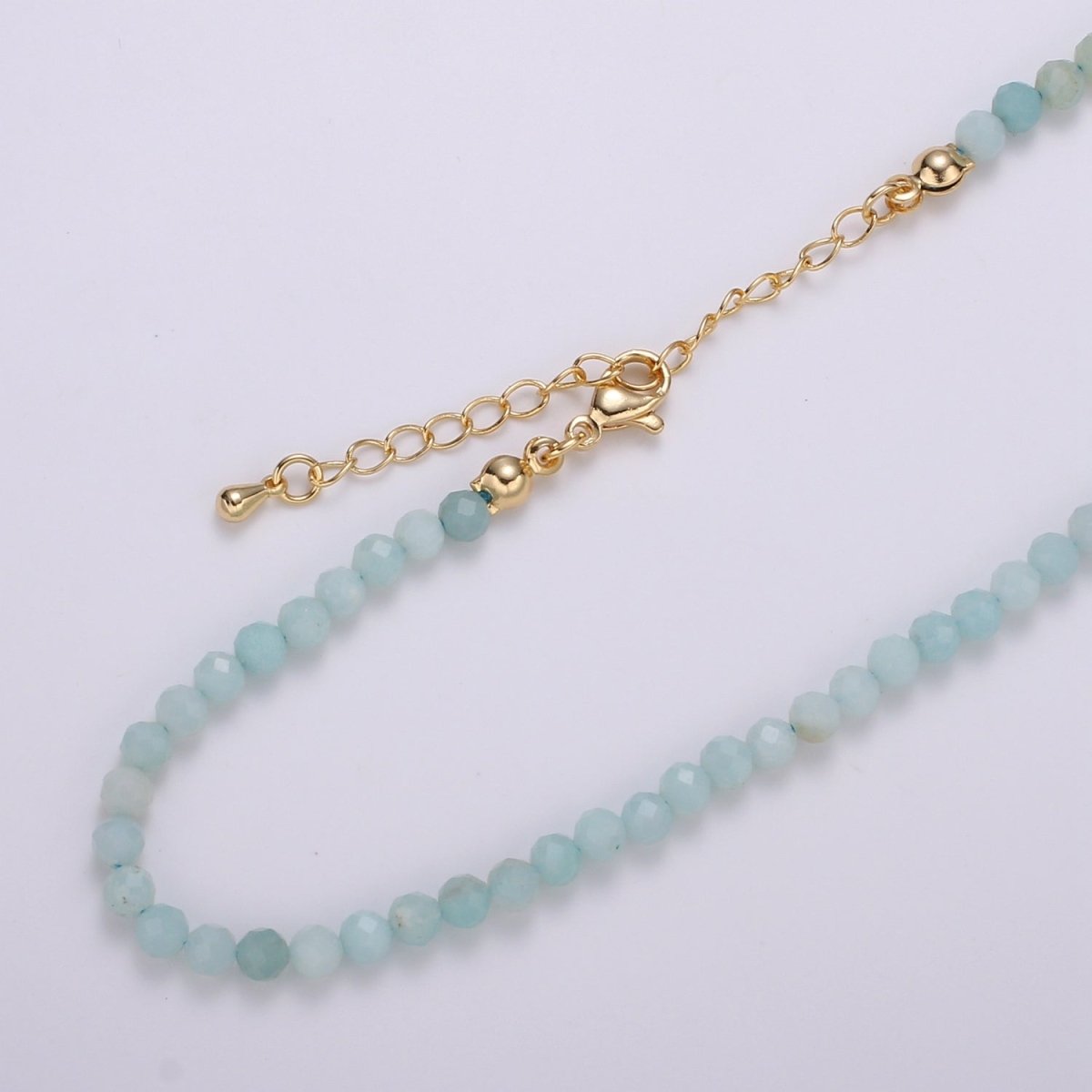Multicolor Natural Gemstone Beads Morganite Amazonite Pink Rose Quartz Moonstone Purple Amethyst Necklace Ready To Wear | WA-012 Clearance Pricing - DLUXCA