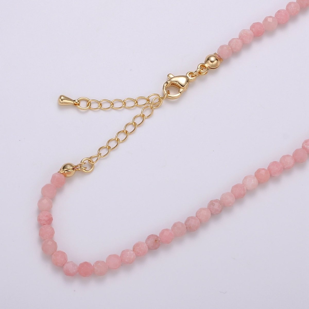 Multicolor Natural Gemstone Beads Morganite Amazonite Pink Rose Quartz Moonstone Purple Amethyst Necklace Ready To Wear | WA-012 Clearance Pricing - DLUXCA