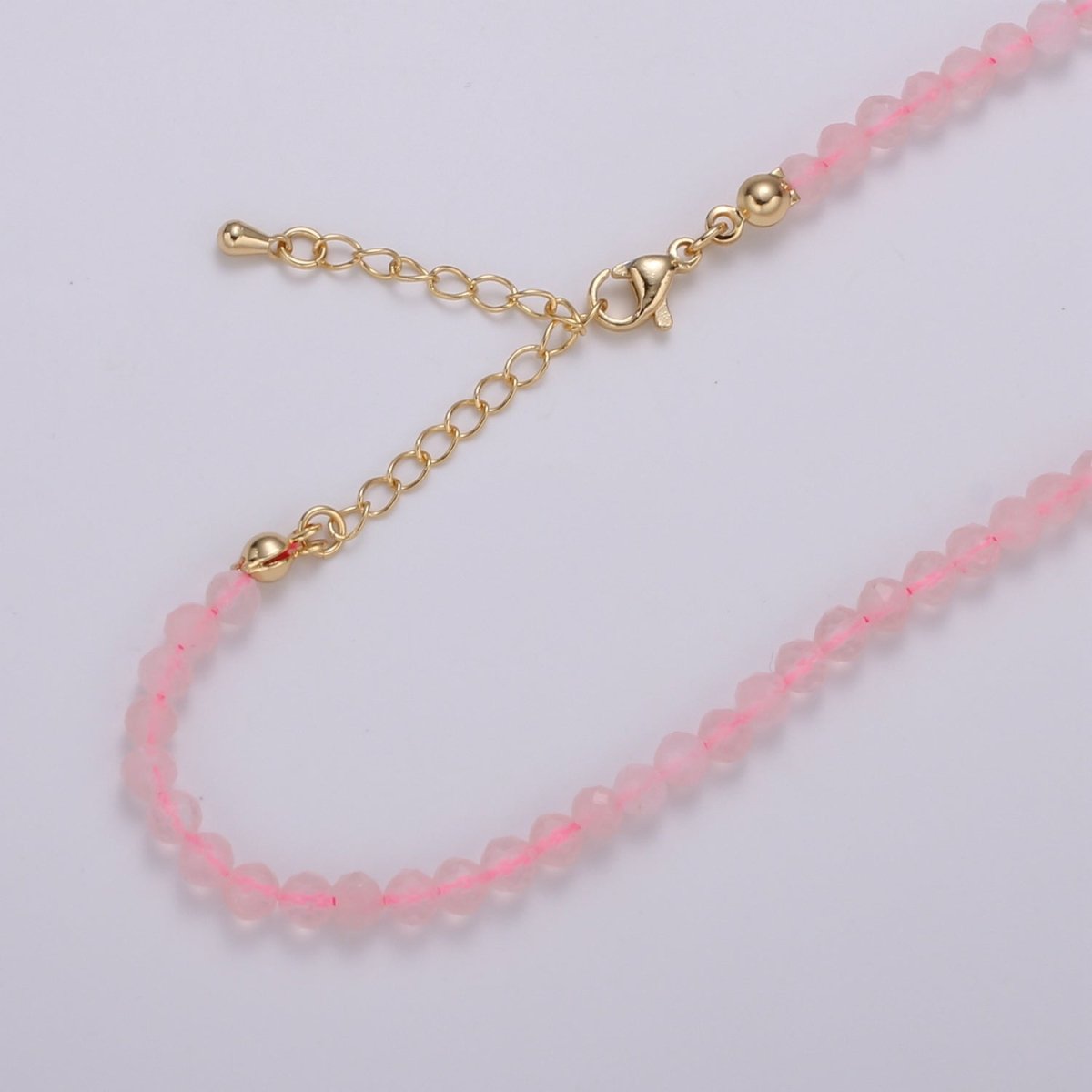 Multicolor Natural Gemstone Beads Morganite Amazonite Pink Rose Quartz Moonstone Purple Amethyst Necklace Ready To Wear | WA-012 Clearance Pricing - DLUXCA