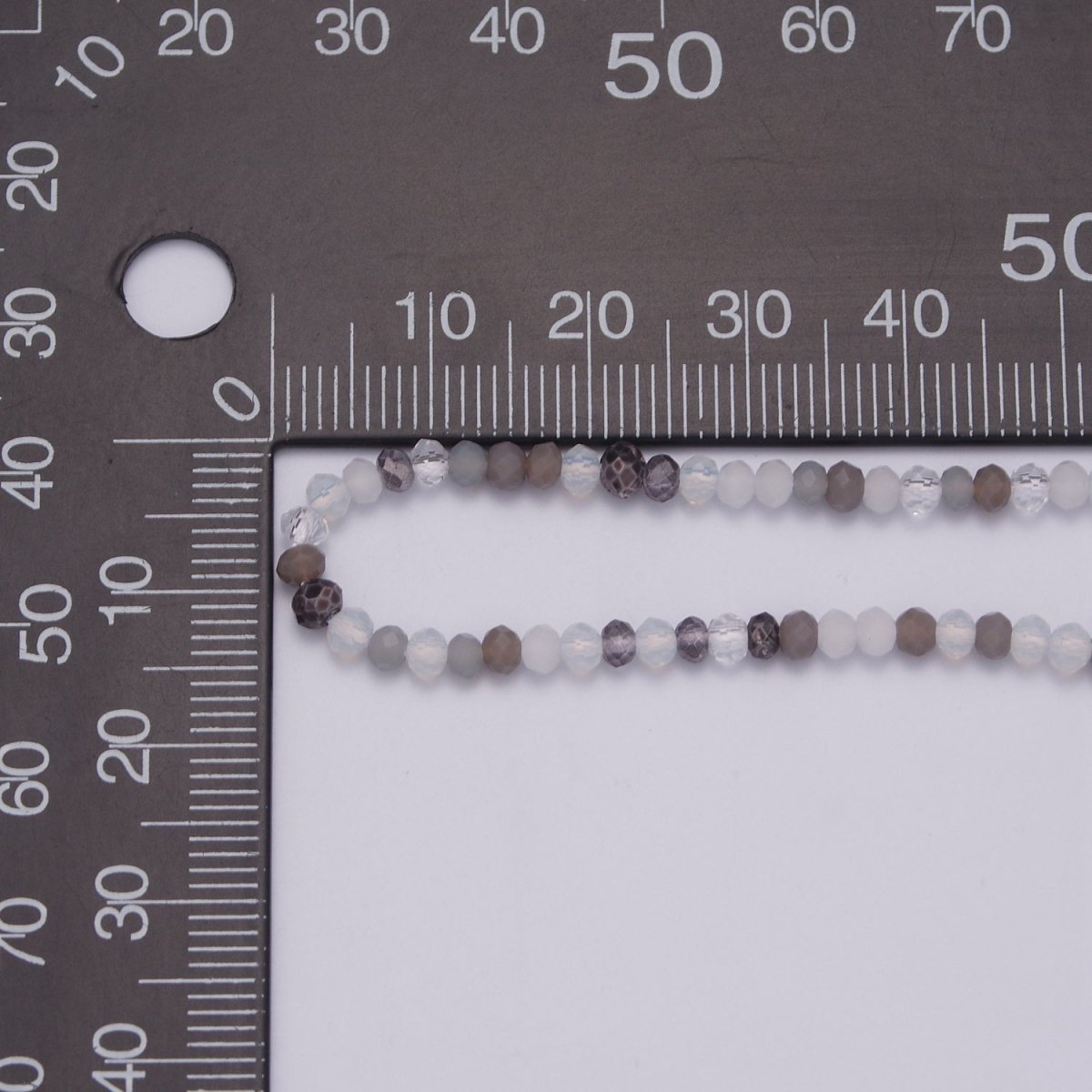 Multicolored Grey Glass Seed Bead Necklace 18 inch + 2 inch Extender Chain Necklace Gift | WA-447 Clearance Pricing - DLUXCA