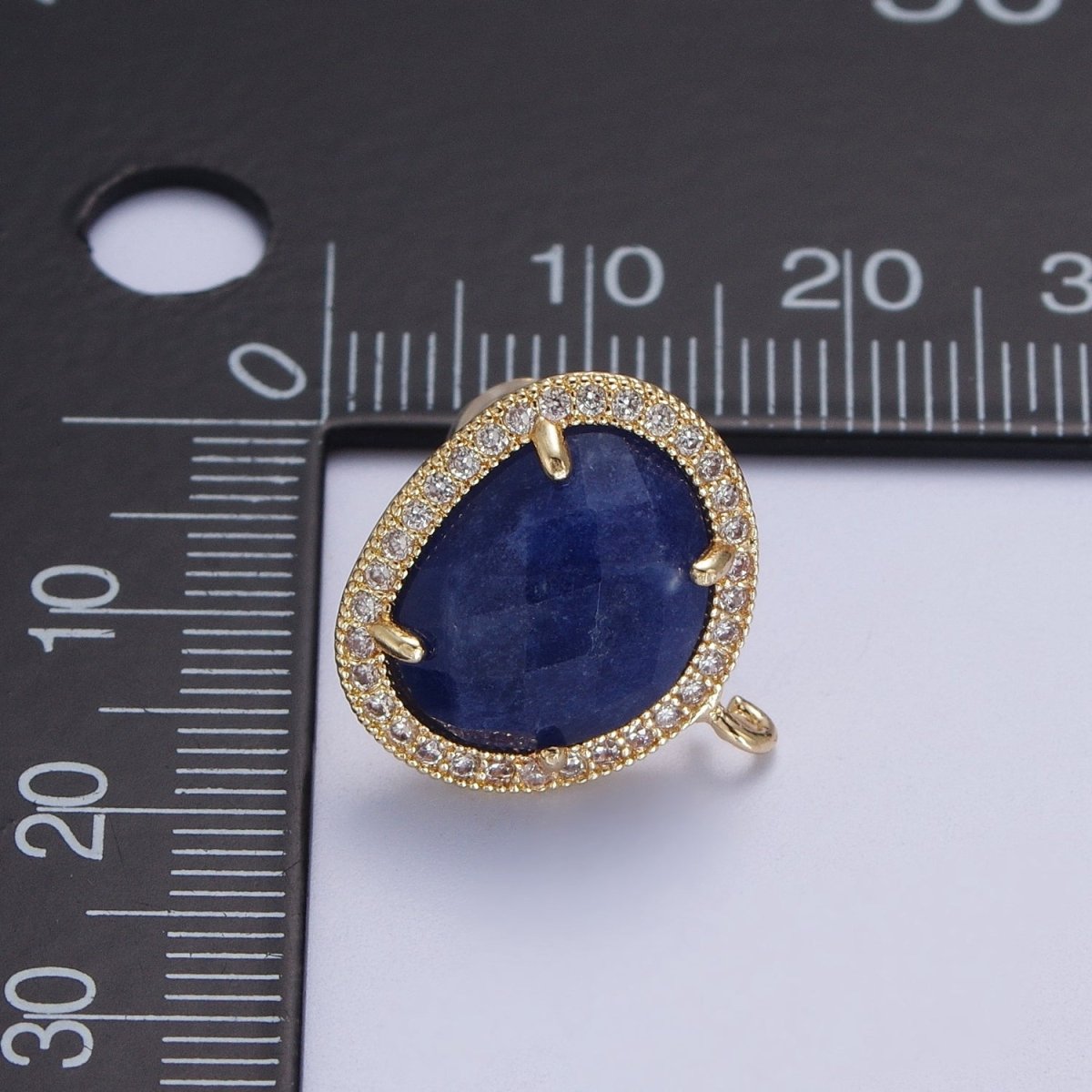 Multifaceted Geometric CZ Micro Paved Natural Stone Open Loop Stud Earrings Supply | K-035 K-051 K-055 K-060 K-061 K-062 K-064 K-066 K-075 K-078-K-081 - DLUXCA