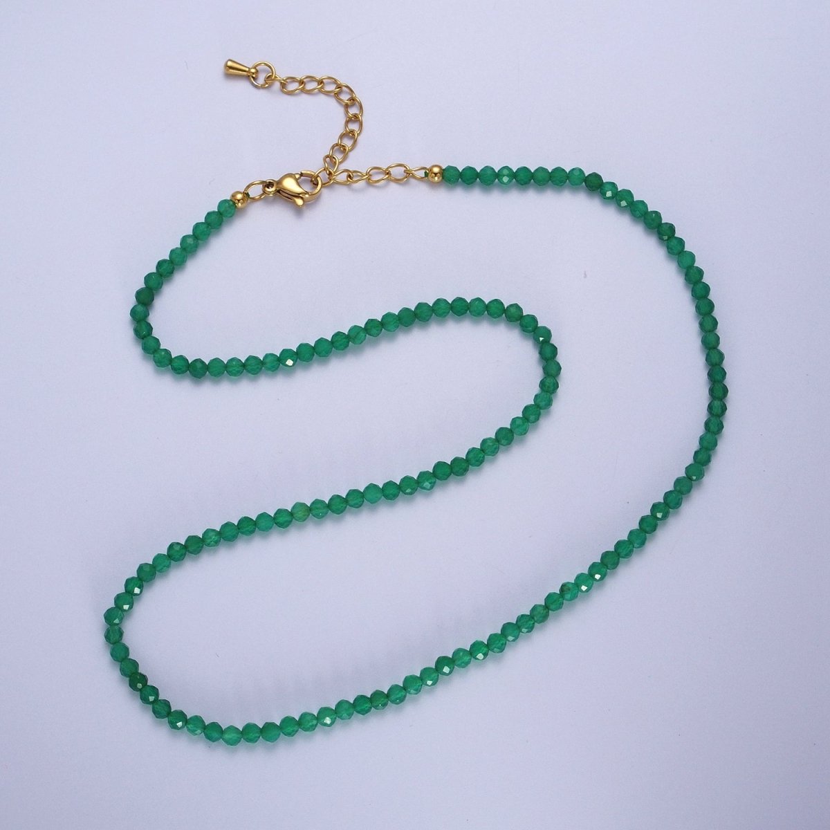 Multifaceted Matte 2.8mm Gemstone Bead 16 Inch Choker Necklace | WA-1469 - WA-1478 Clearance Pricing - DLUXCA