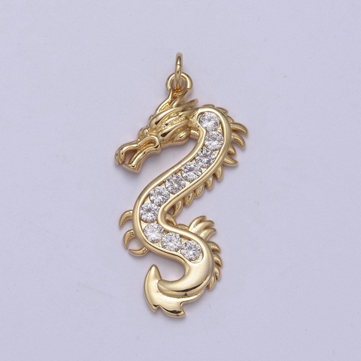 Mystical Dragon Pendant in 24K Gold Filled Animal Charm Cubic Zirconia Necklace Pendant N-406 - N-408 - DLUXCA