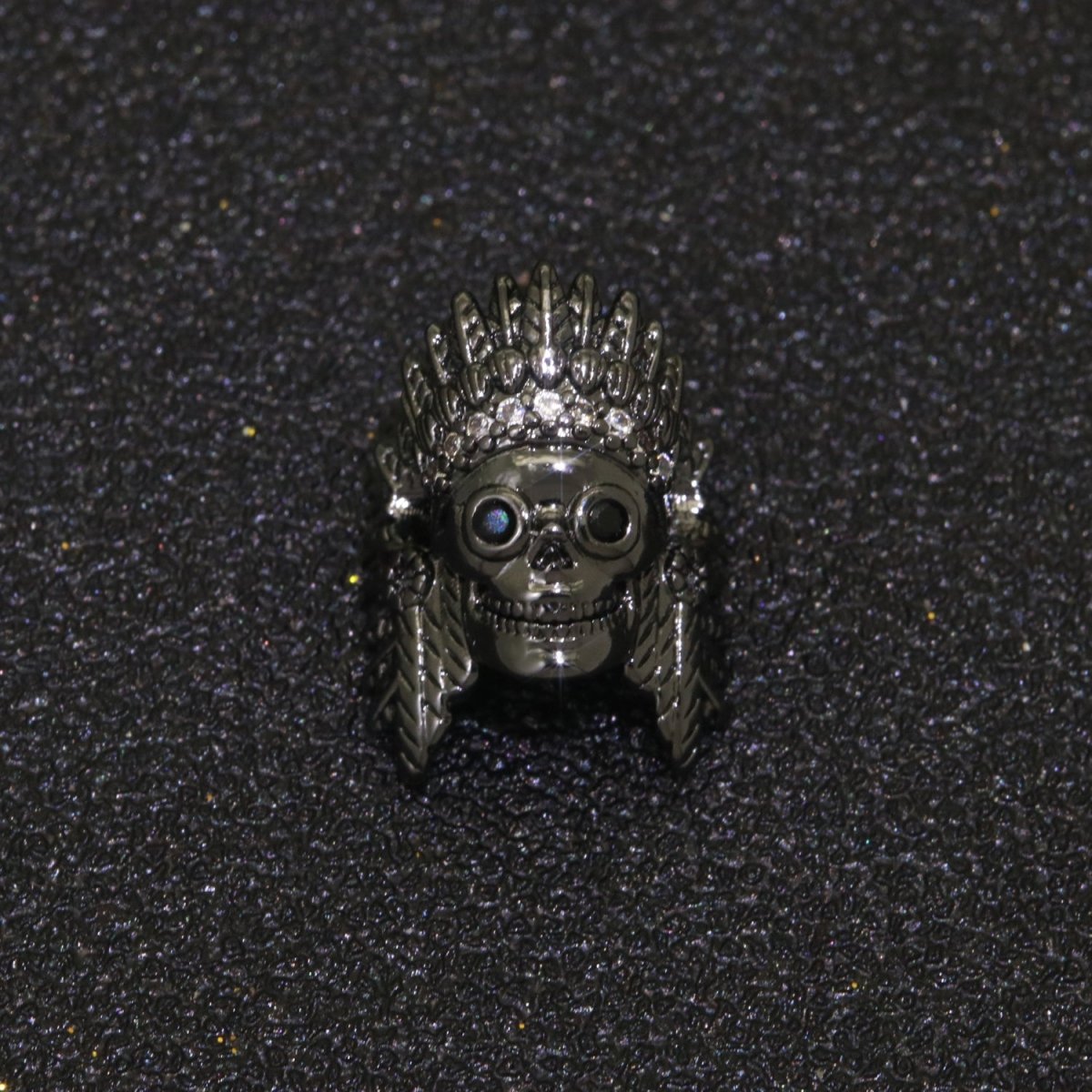 Native American Indian Head Charm Bead, Indian Chef Head Micro Pave CZ, Indian Skull Head Charm Bead, DIY, Jewelry Making, 16x11mm B-620 B-621 B-622 - DLUXCA