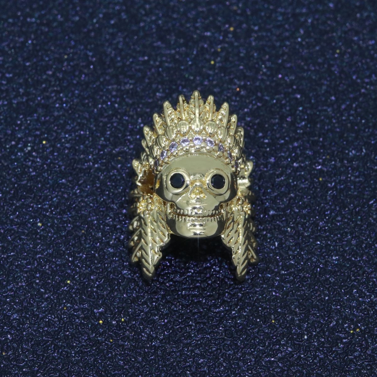 Native American Indian Head Charm Bead, Indian Chef Head Micro Pave CZ, Indian Skull Head Charm Bead, DIY, Jewelry Making, 16x11mm B-620 B-621 B-622 - DLUXCA