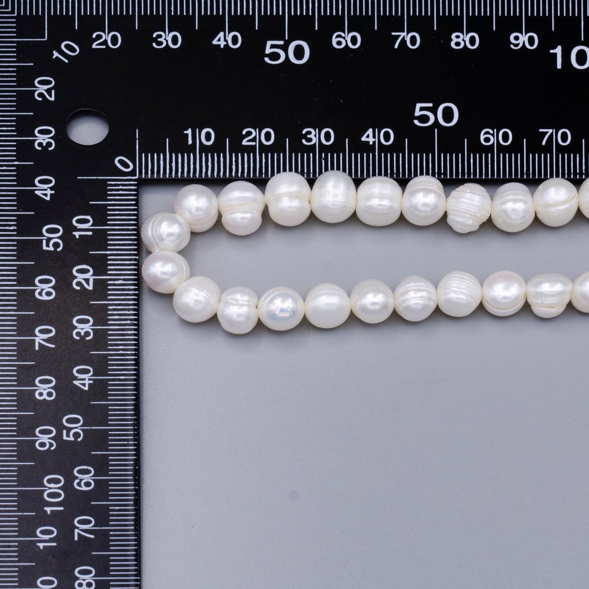 Natural 8.5mm AAA White Round Button Pearl Strand Jewelry Making | WA-1658 Clearance Pricing - DLUXCA
