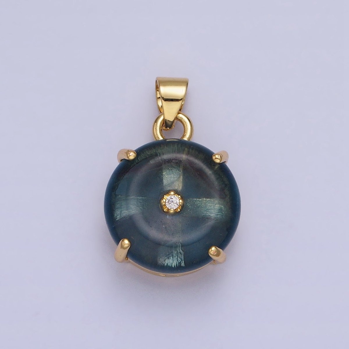 Natural Fluorite Purple and Blue Green Amazonite Natural Gemstone Donut Hole Transparent Pendants AA-317 AA-318 AA-319 AA-320 AA-321 AA-322 - DLUXCA