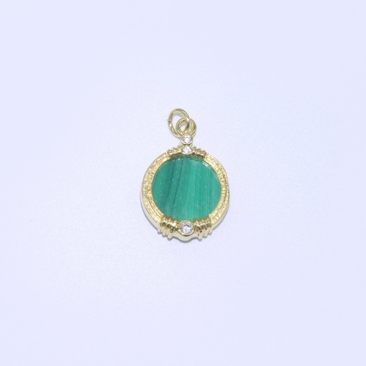 Natural Gemstone charms, 15.2mm Round Coin pendant, Gold Filled pendant Onyx, Malachite, Quartz, Amethyst, Amazonite, Rubi Previous Stone M-404 - M-409 - DLUXCA
