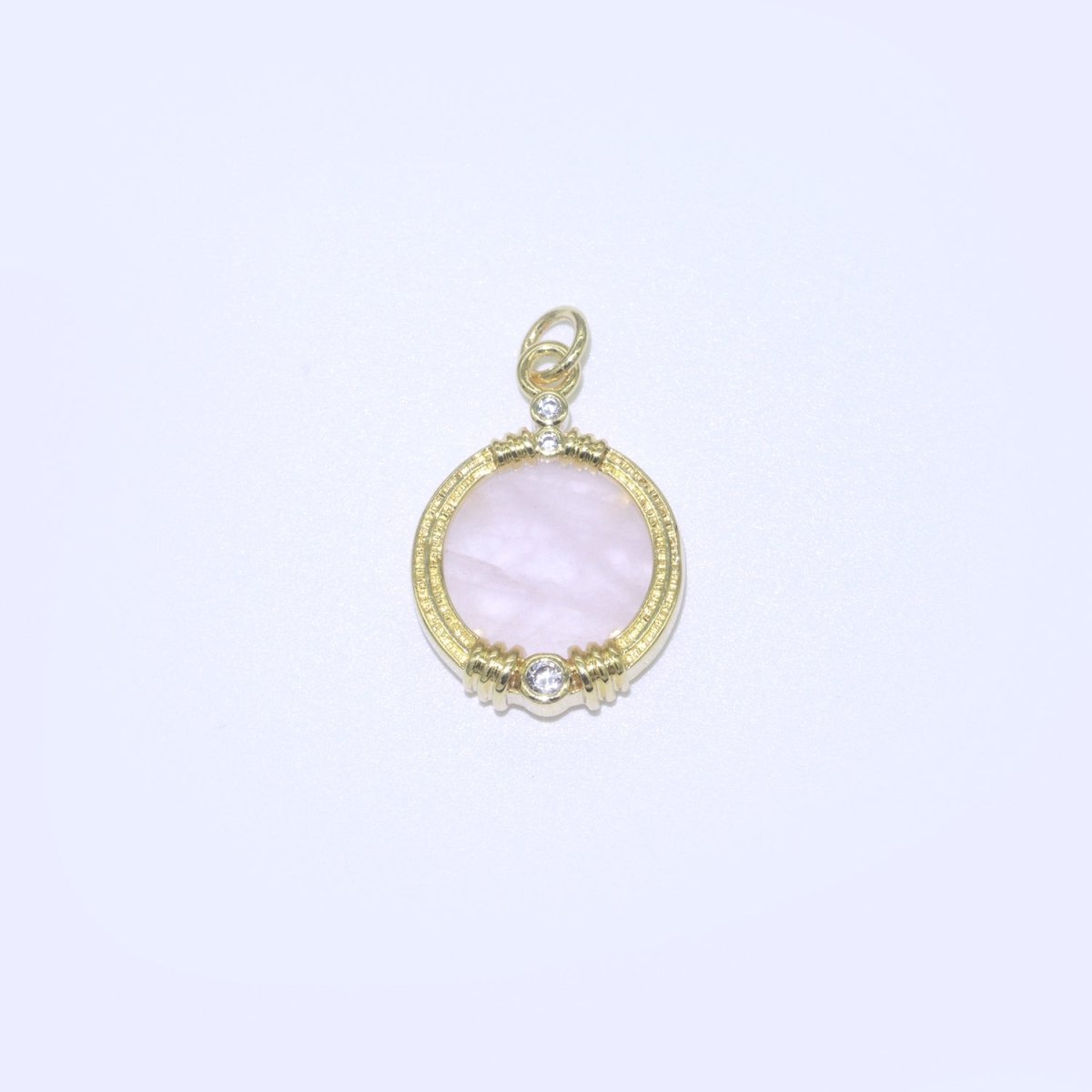 Natural Gemstone charms, 15.2mm Round Coin pendant, Gold Filled pendant Onyx, Malachite, Quartz, Amethyst, Amazonite, Rubi Previous Stone M-404 - M-409 - DLUXCA