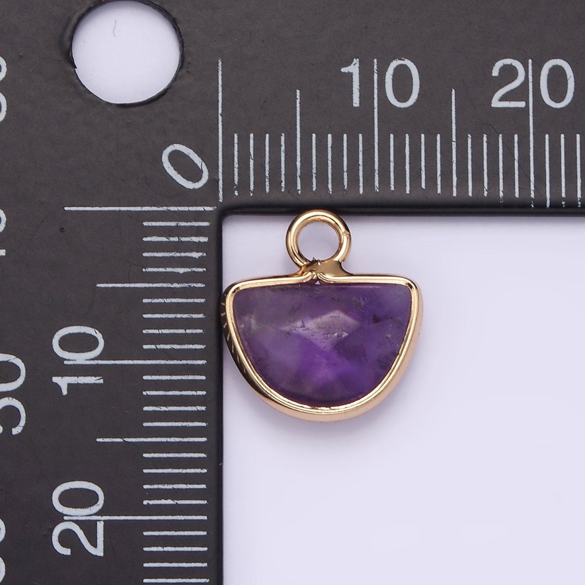 Natural Gemstone Half Moon Semi-Circle Charm Opal Amethyst Rose Quartz Semi-Precious Gemstones N1723 N1724 N1725 - DLUXCA