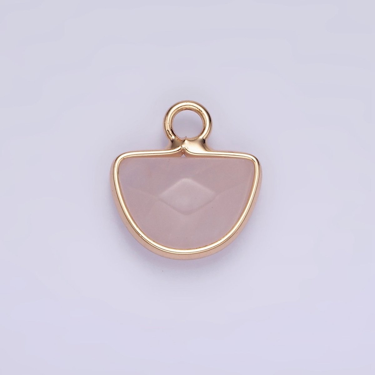 Natural Gemstone Half Moon Semi-Circle Charm Opal Amethyst Rose Quartz Semi-Precious Gemstones N1723 N1724 N1725 - DLUXCA