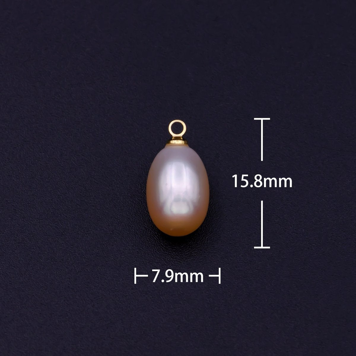 Natural Peach Teardrop Pearl Charm Natural Freshwater Pearl Necklace, Mauve Champagne Peach Single Keshi Pendant, Bridesmaid Jewelry Gift P-1593 - DLUXCA