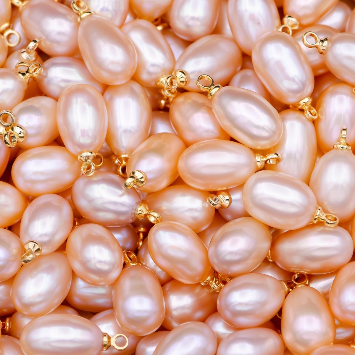 Natural Peach Teardrop Pearl Charm Natural Freshwater Pearl Necklace, Mauve Champagne Peach Single Keshi Pendant, Bridesmaid Jewelry Gift P-1593 - DLUXCA