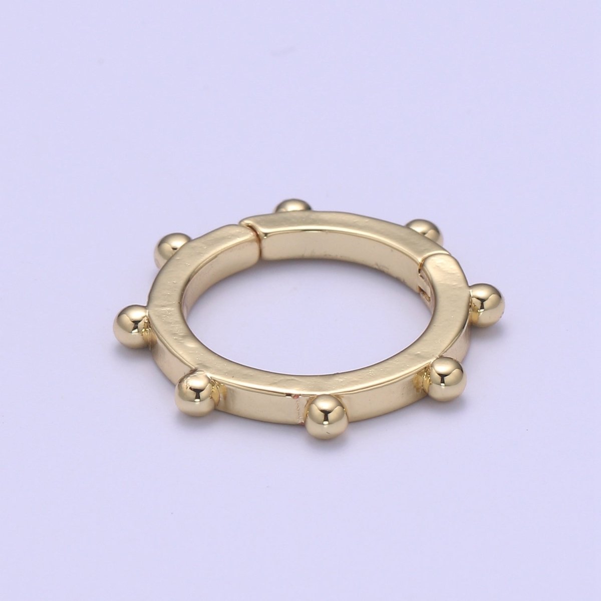 Nautical Gold Spring Gate Ring, 18 mm Ship Wheel Push Gate ring, Charm  Holder Clasp for Connector, Wristlet Holder L-275