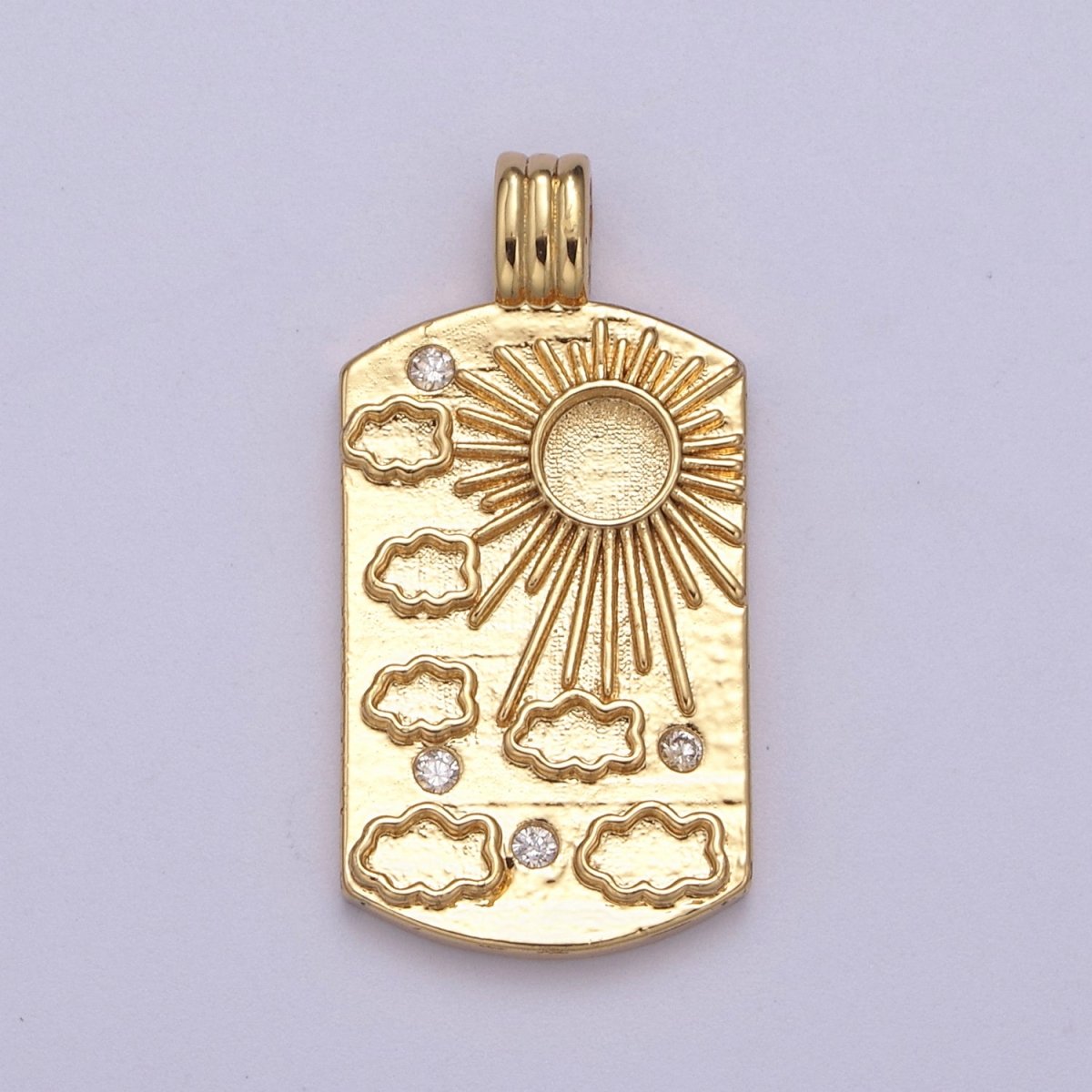 New Element Tag Collection Gold Element Charm Fire Wind Earth Ocean Wave Charm 14K Gold Filled Medallion for Necklace Supply H-519 H-521 H-522 H-524 - DLUXCA