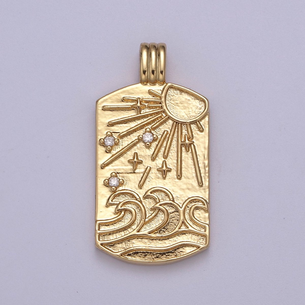 New Element Tag Collection Gold Element Charm Fire Wind Earth Ocean Wave Charm 14K Gold Filled Medallion for Necklace Supply H-519 H-521 H-522 H-524 - DLUXCA