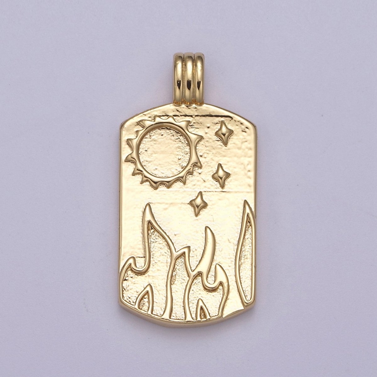 New Element Tag Collection Gold Element Charm Fire Wind Earth Ocean Wave Charm 14K Gold Filled Medallion for Necklace Supply H-519 H-521 H-522 H-524 - DLUXCA