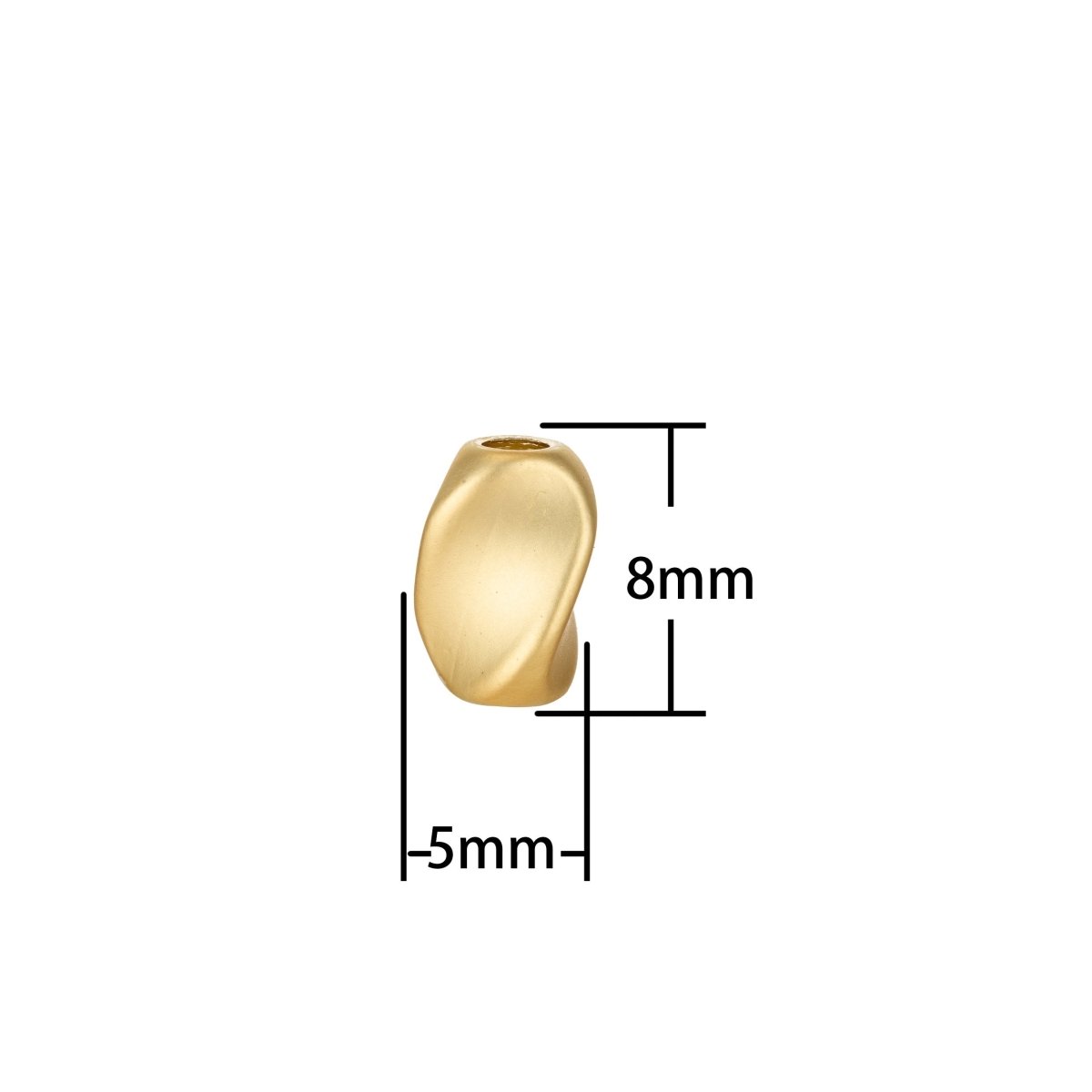 Nugget Beads,Faceted Matte Gold Silver Slider Bead for Beaded Stretch Bracelet Jewelry Supplies 8x5mm K-065 - DLUXCA