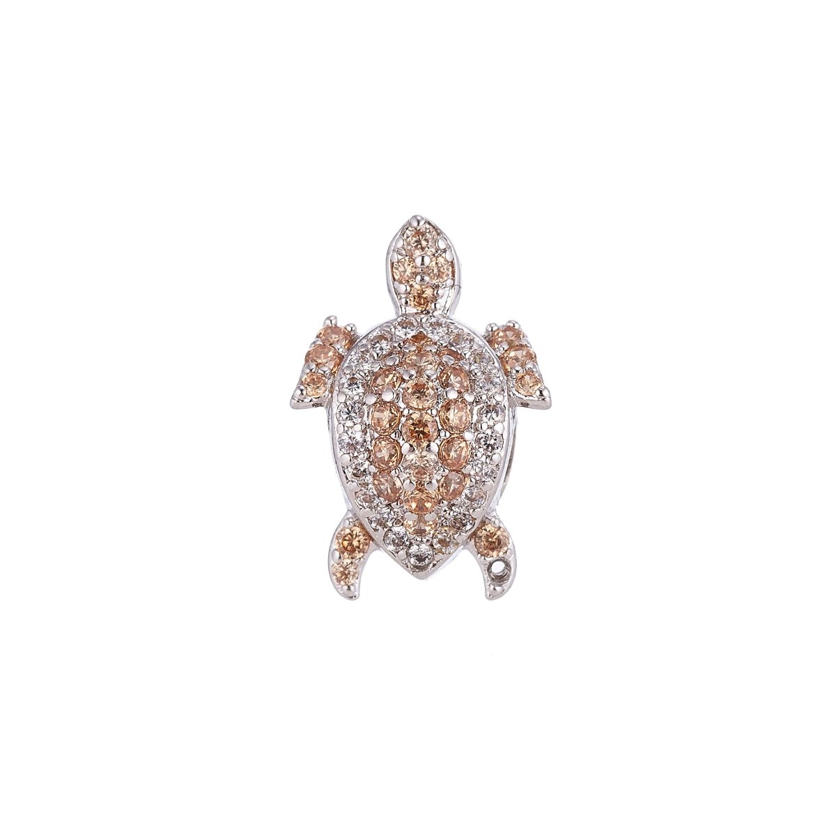On Sale! CLEARANCE! 10mm Micro Paved Beach Turtle Gold Filled Spacer Bead | B-030 - DLUXCA