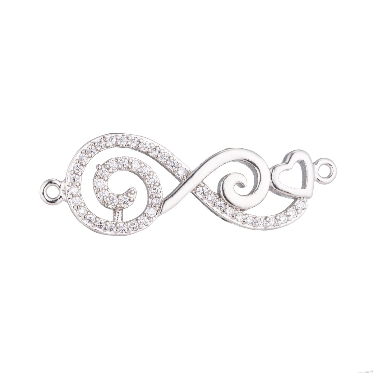 On Sale! CLEARANCE! 14K Gold Filled, Rose Gold, Silver, Black Gold Infinity Heart Charm CONNECTOR, Infinity Bracelet Connector Micro Pave For Bracelet Necklace, For Jewelry Making | F-152 - DLUXCA