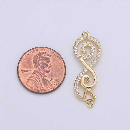 On Sale! CLEARANCE! 14K Gold Filled, Rose Gold, Silver, Black Gold Infinity Heart Charm CONNECTOR, Infinity Bracelet Connector Micro Pave For Bracelet Necklace, For Jewelry Making | F-152 - DLUXCA