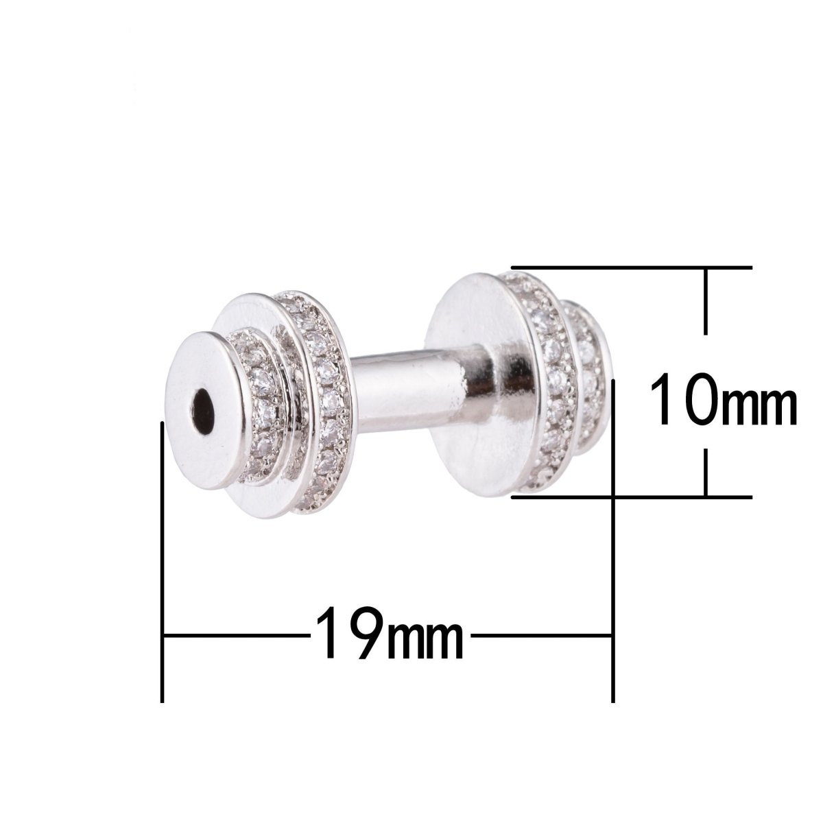 On Sale! CLEARANCE! Black. Rose Gold Double Weight, Dumbbell, Sport Healthy Living, Gold Medalist Bodybuilder, Cubic Zirconia Bracelet Charm, Necklace Pendant, Findings for Jewelry Making | B-133 - DLUXCA