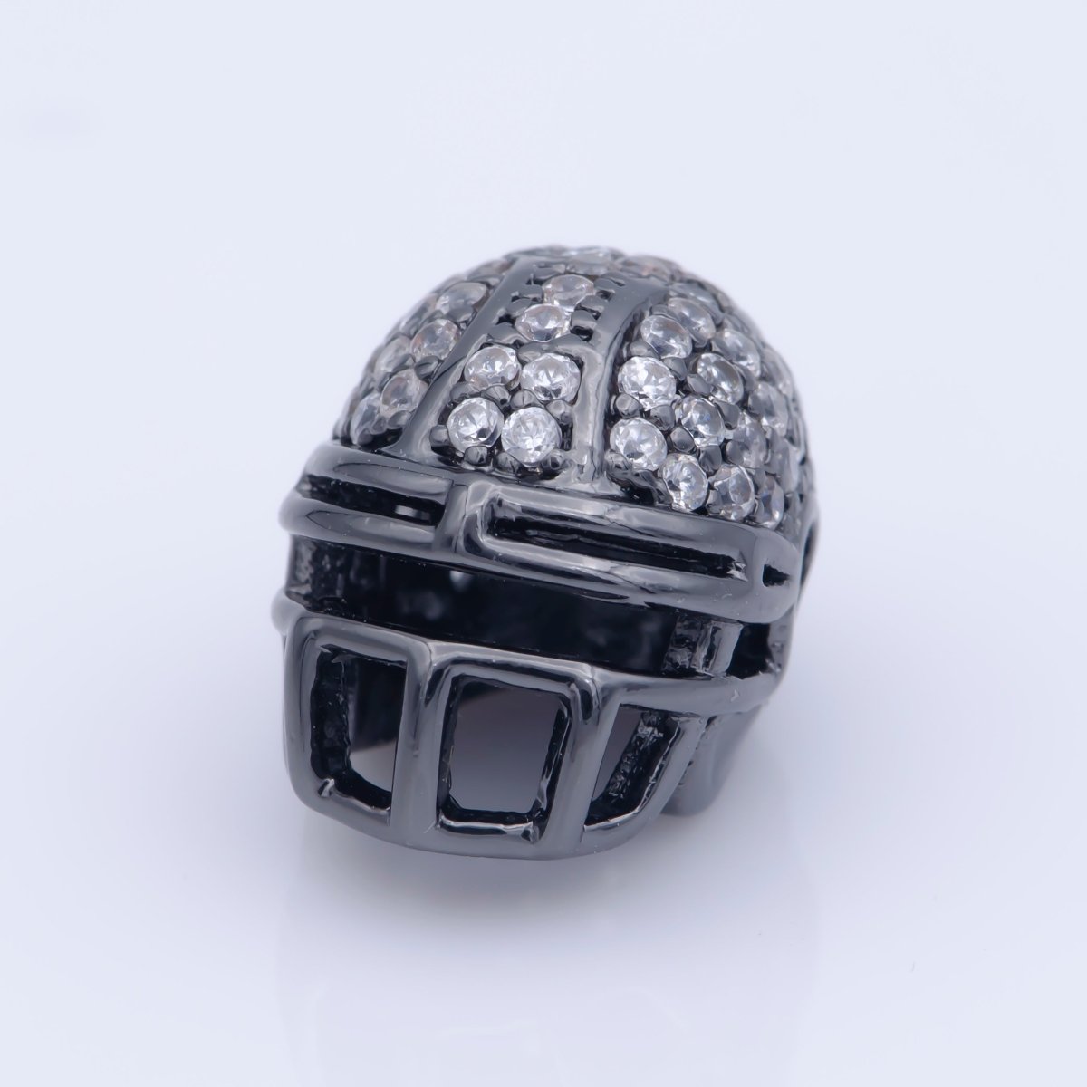 On Sale! CLEARANCE! Cubic Zirconia Crystal American Football Sport Hemet, Copper Gold Filled Charm CONNECTOR Bracelet Design Plated Material For Jewelry Making F-295 - DLUXCA