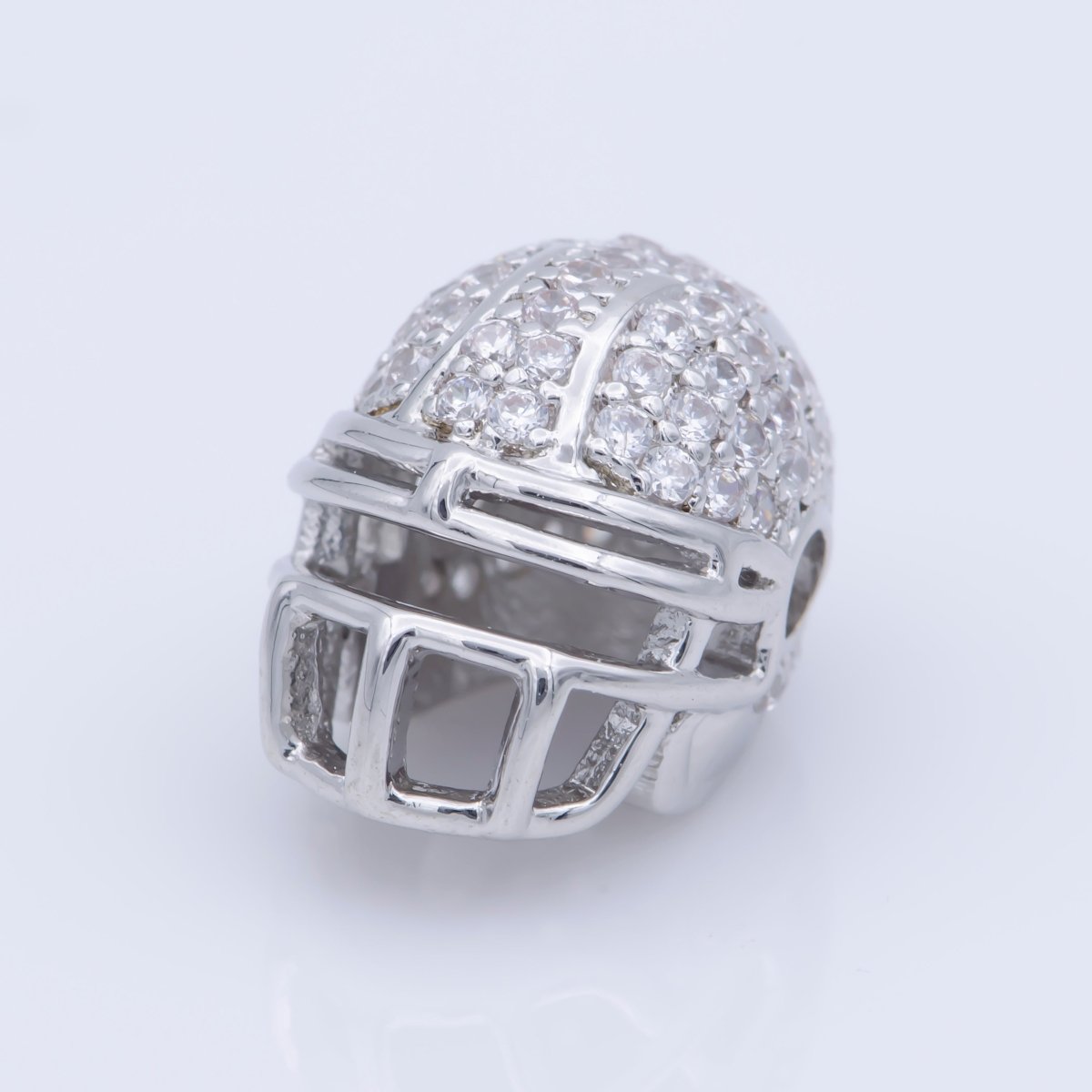 On Sale! CLEARANCE! Cubic Zirconia Crystal American Football Sport Hemet, Copper Gold Filled Charm CONNECTOR Bracelet Design Plated Material For Jewelry Making F-295 - DLUXCA
