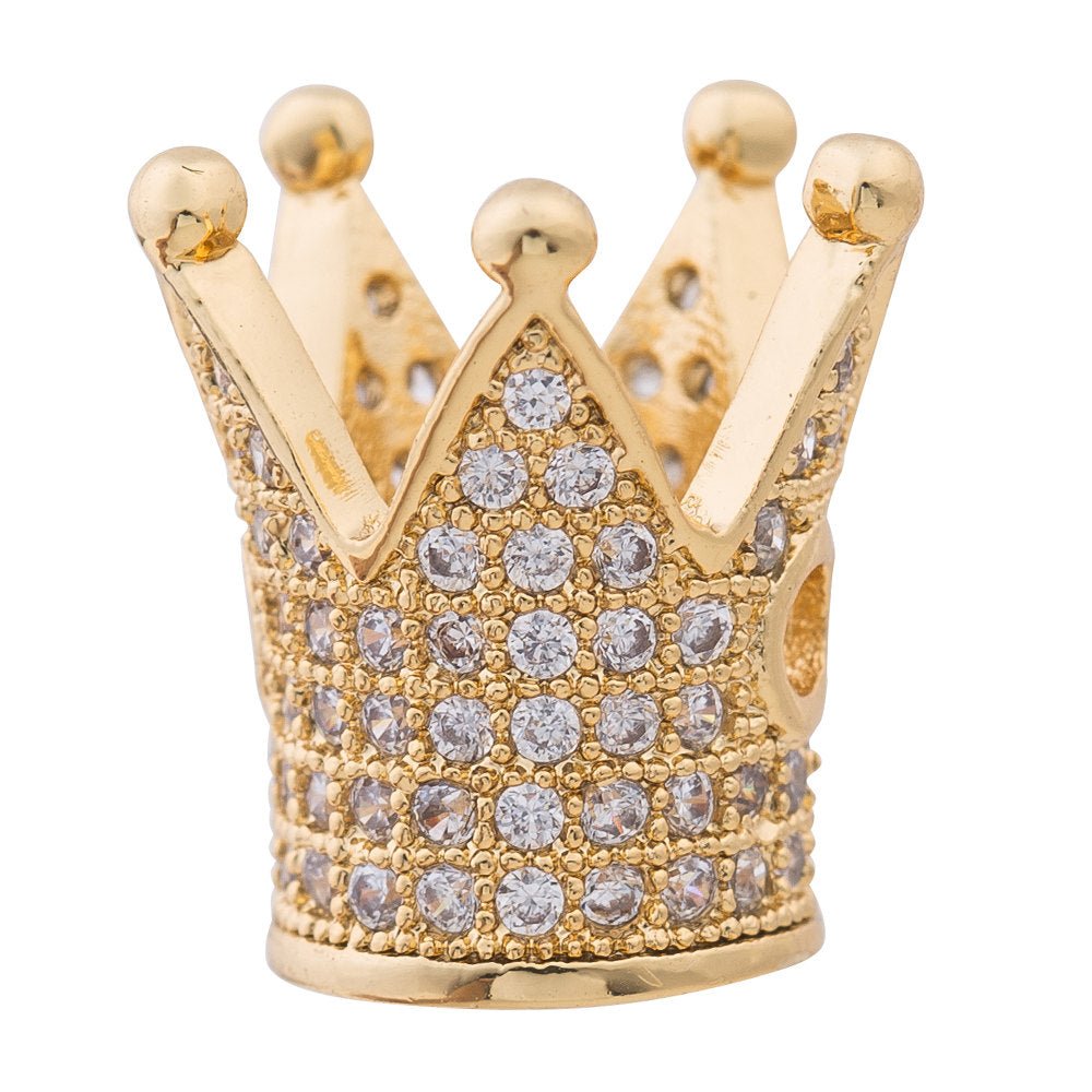 On Sale! CLEARANCE! Gold Filled Crown Spacer, Gold Rose Gold Black Micro Pave Bead Spacer King Crown Bead For Bracelet Jewelry Making | B-134 - DLUXCA