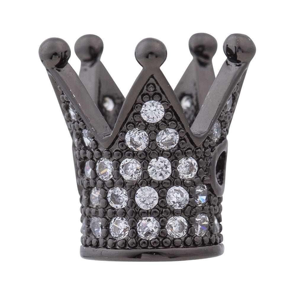 On Sale! CLEARANCE! Gold Filled Crown Spacer, Gold Rose Gold Black Micro Pave Bead Spacer King Crown Bead For Bracelet Jewelry Making | B-134 - DLUXCA