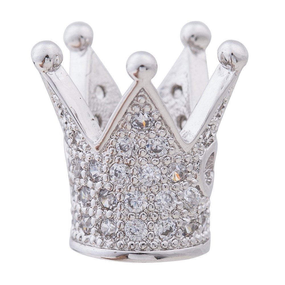 On Sale! CLEARANCE! Gold Filled Crown Spacer, Gold Rose Gold Black Micro Pave Bead Spacer King Crown Bead For Bracelet Jewelry Making | B-134 - DLUXCA