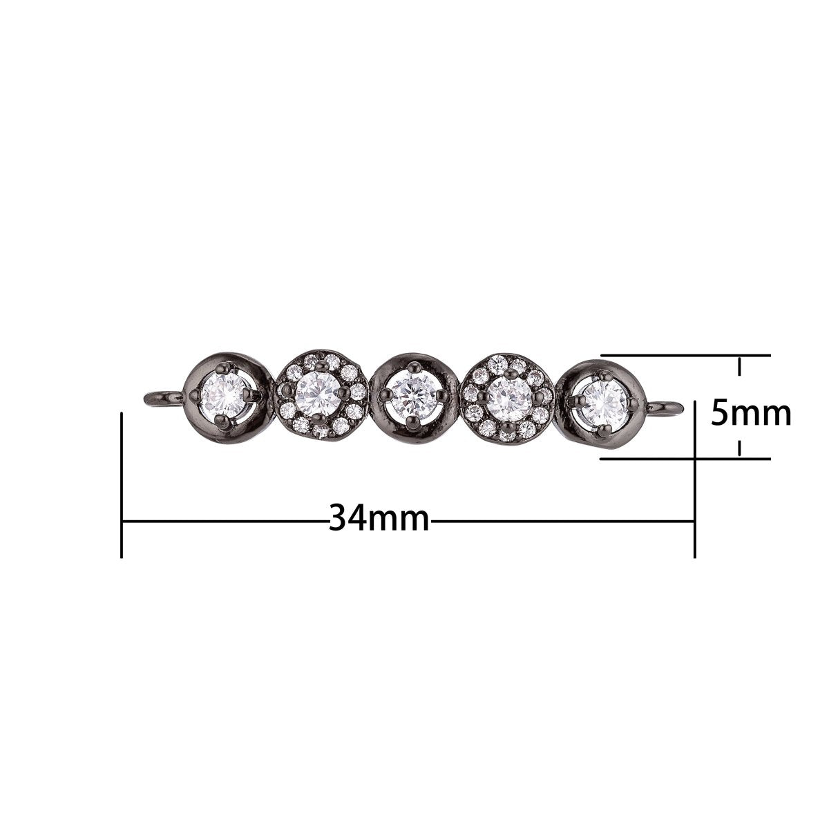 On Sale! CLEARANCE! Gold Filled, Gun-Metal Plated Pretty Link Circles Bracelet Charm Bead Pendant Baguette Connector For Jewelry Finding Making | F-036 - DLUXCA