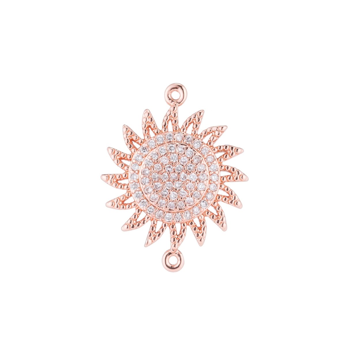 On Sale! CLEARANCE! Gold / Rose Gold / Black / Silver Sun Bright, Sunshine, Sun Rays, Sunny Day, Celestial, Star, Cubic Zirconia Bracelet Charm Bead Finding Connector for Jewelry Making | F-121 - DLUXCA