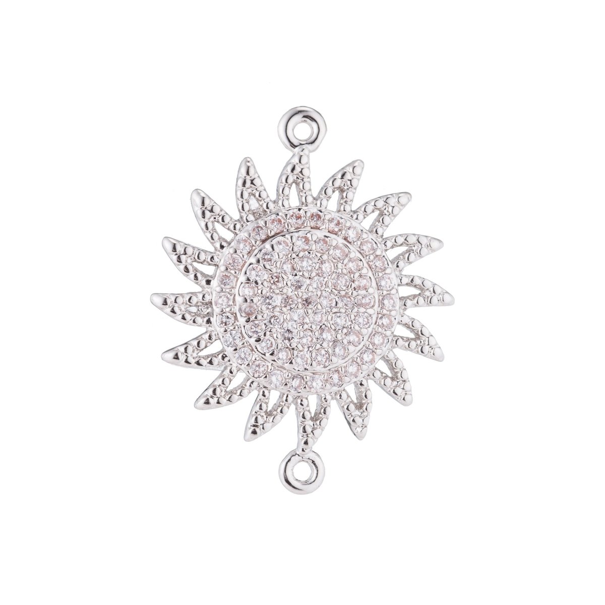 On Sale! CLEARANCE! Gold / Rose Gold / Black / Silver Sun Bright, Sunshine, Sun Rays, Sunny Day, Celestial, Star, Cubic Zirconia Bracelet Charm Bead Finding Connector for Jewelry Making | F-121 - DLUXCA