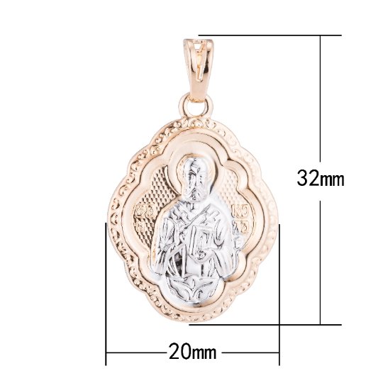 On Sale! CLEARANCE! Rose Gold Saint, Catholic, Religious, Spiritual, Martyr, Church, Gift Pray Necklace PENDANT Charm Bead Bails Findings for Jewelry Making H-134 - DLUXCA