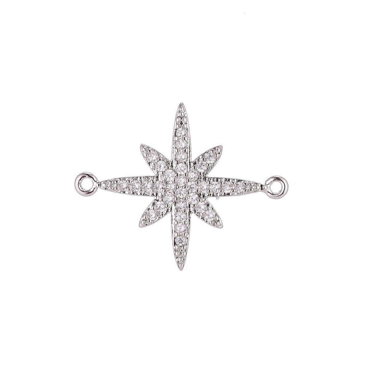 On Sale! CLEARANCE! Silver, Black, 18K Gold Filled Elegant Shooting Star Cubic Zirconia Bracelet Charm Bead Finding CONNECTOR For Jewelry Making | F-065 - DLUXCA
