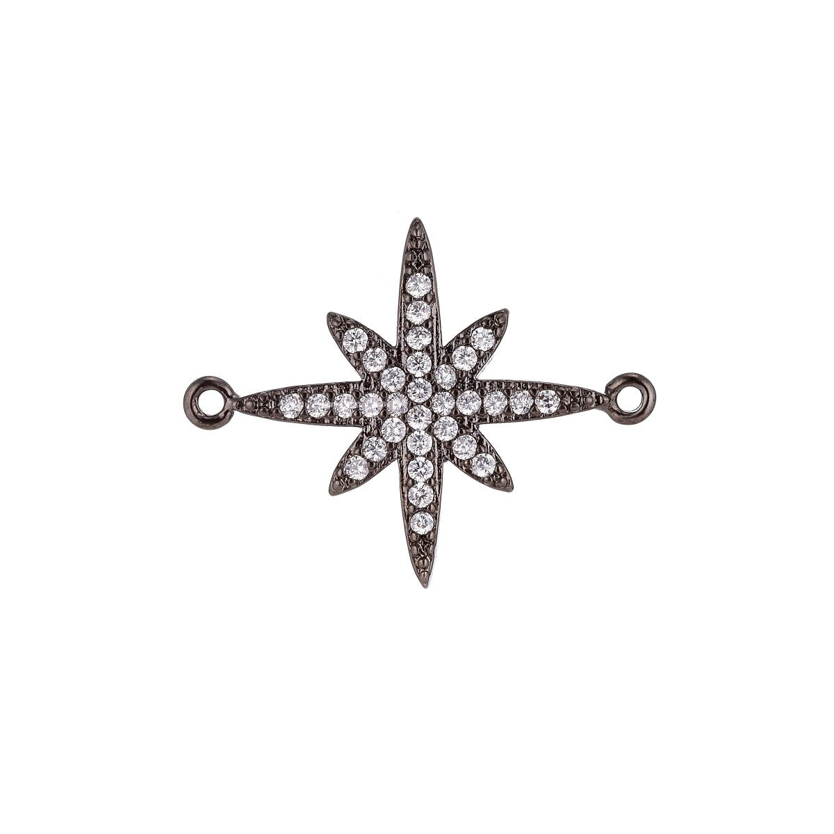 On Sale! CLEARANCE! Silver, Black, 18K Gold Filled Elegant Shooting Star Cubic Zirconia Bracelet Charm Bead Finding CONNECTOR For Jewelry Making | F-065 - DLUXCA