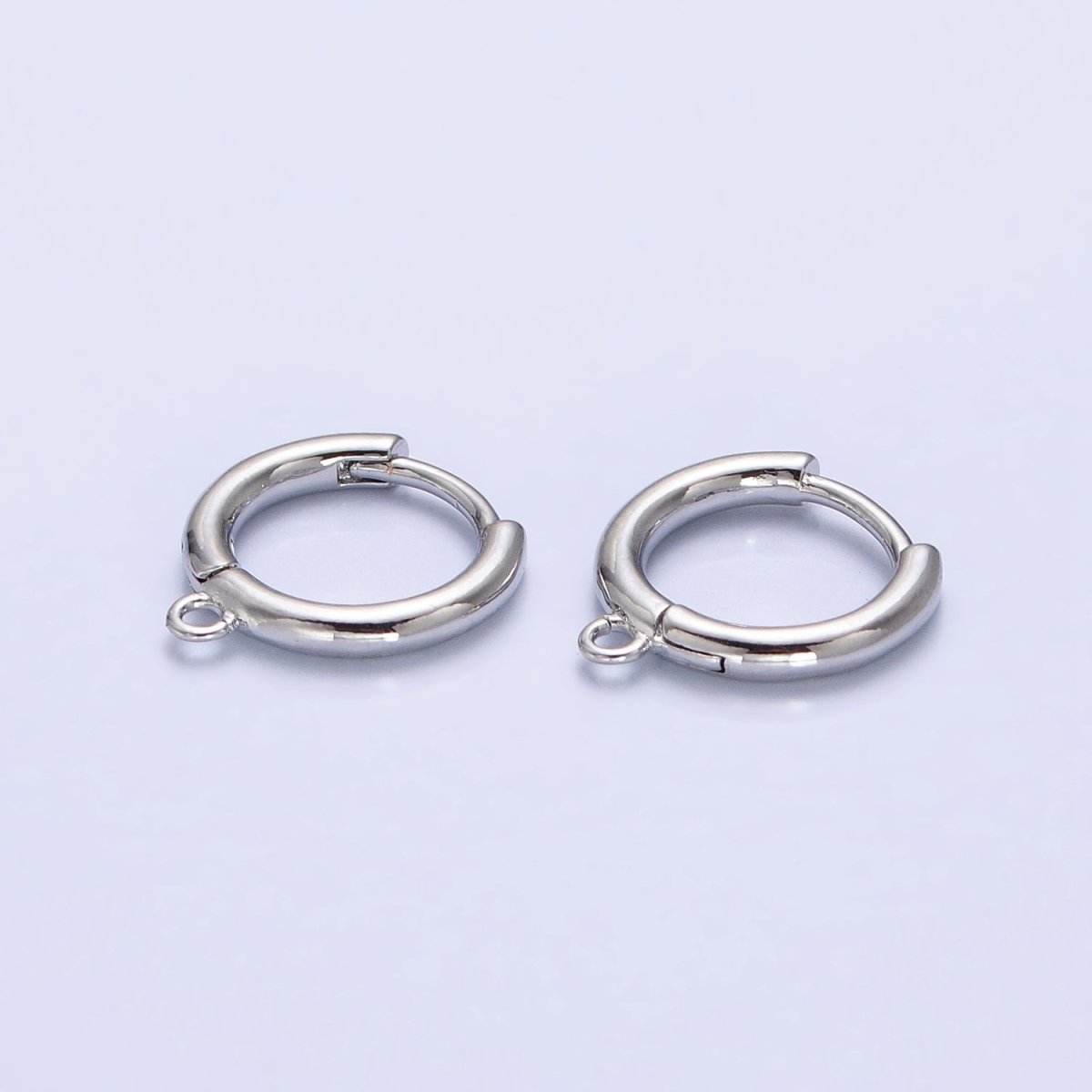 One Touch Hoop Snap Close Earrings making w/ open link 15.6 mm, Nickel free Lead Free for Earring Charm Making Z-161 Z-162 - DLUXCA