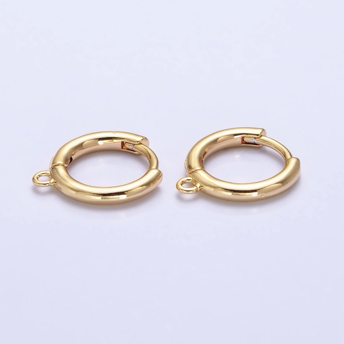 One Touch Hoop Snap Close Earrings making w/ open link 15.6 mm, Nickel free Lead Free for Earring Charm Making Z-161 Z-162 - DLUXCA