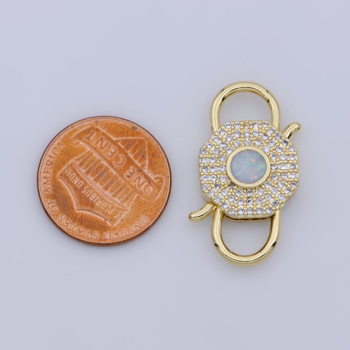 Opal Clasp Buckle Silver, Rose Gold, Black Interlock Micro pave Clasp Cubic Interlocking Clasp Fastener for Bracelet Necklace Jewelry Supply F-327 - DLUXCA