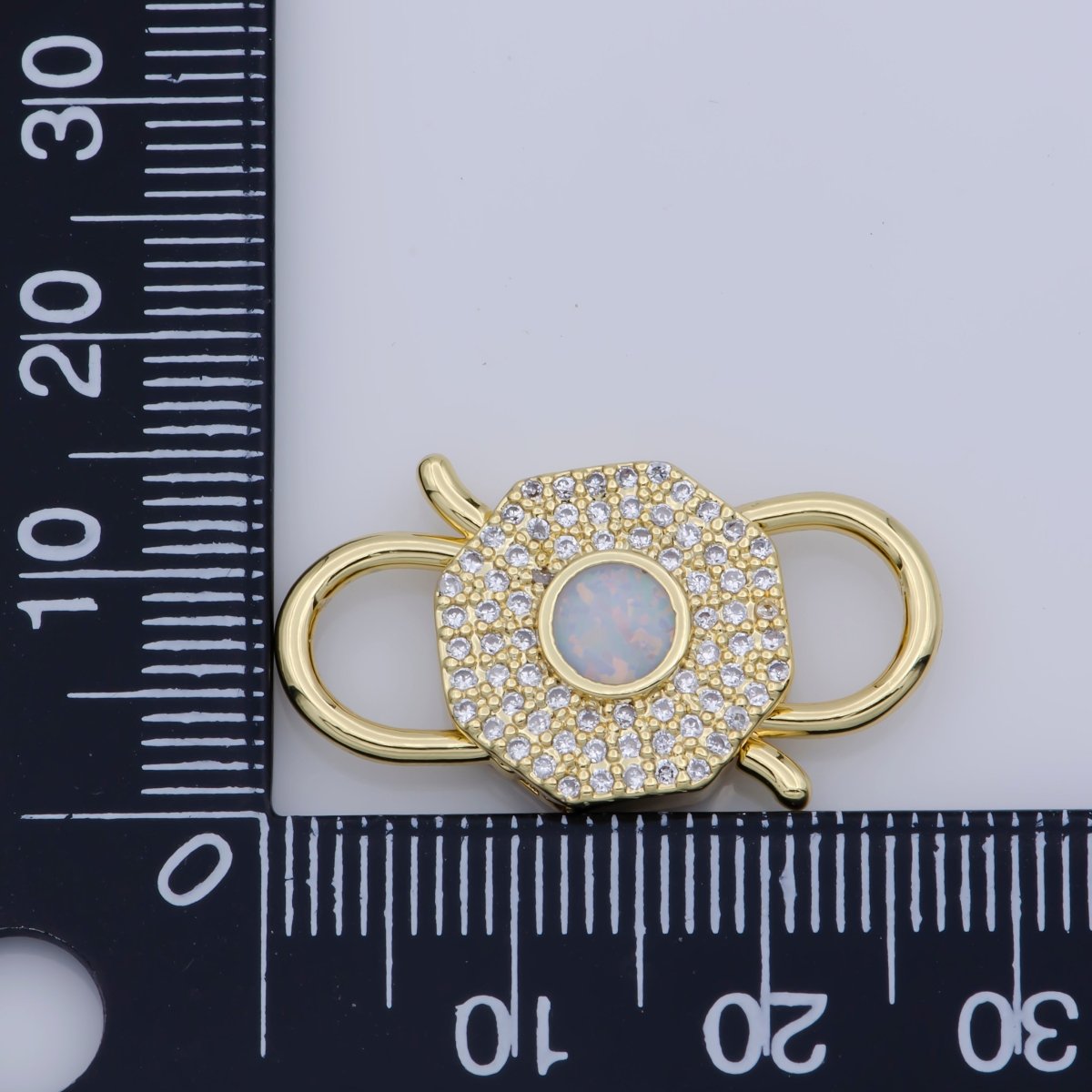 Opal Clasp Buckle Silver, Rose Gold, Black Interlock Micro pave Clasp Cubic Interlocking Clasp Fastener for Bracelet Necklace Jewelry Supply F-327 - DLUXCA