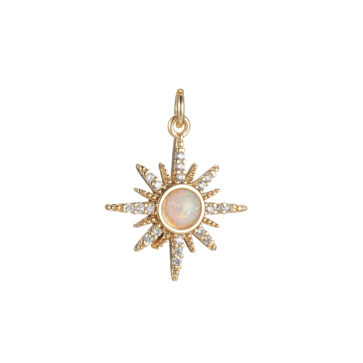 Opal Star Pendant, Gold Filled Star Burst charms Dainty Celestial jewelry making, charm for necklace Bracelet Earring Component M-432 M-433 M-434 - DLUXCA